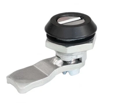 MESAN Black Steel Quarter Turn Cam Lock Latch - Operates by Screwdriver - Slot - IP65