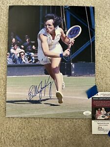 Billie Jean King signed Wimbledon Champion 11x14 photo autographed Tennis JSA