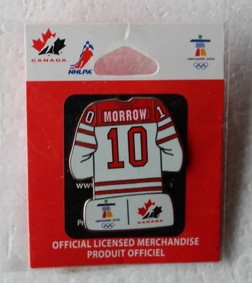 Morrow 10 Canada hockey Jersey 2010 Vancouver Olympic button PIN NEW - Image 1 of 2
