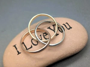 Customizable 14K Tri-Color Trinity Rolling Band - Engraveable - Picture 1 of 11