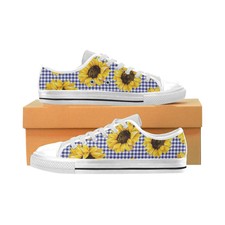 SUNFLOWERS GINGHAM Kid's Canvas Sneakers