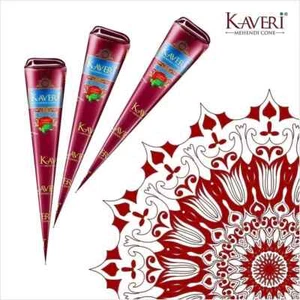 12x Kaveri Kräuter Henna Zapfen | Natürliches Mehndi Tattoo Kit | Körperkunst Temporär - Bild 1 von 5