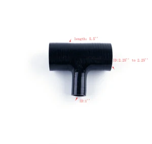 T-sharp Hose length 5.5'', 2.25'' to 2.25‘’ T-ID:1‘’ Silicone Coupler Pipe Black - Bild 1 von 7