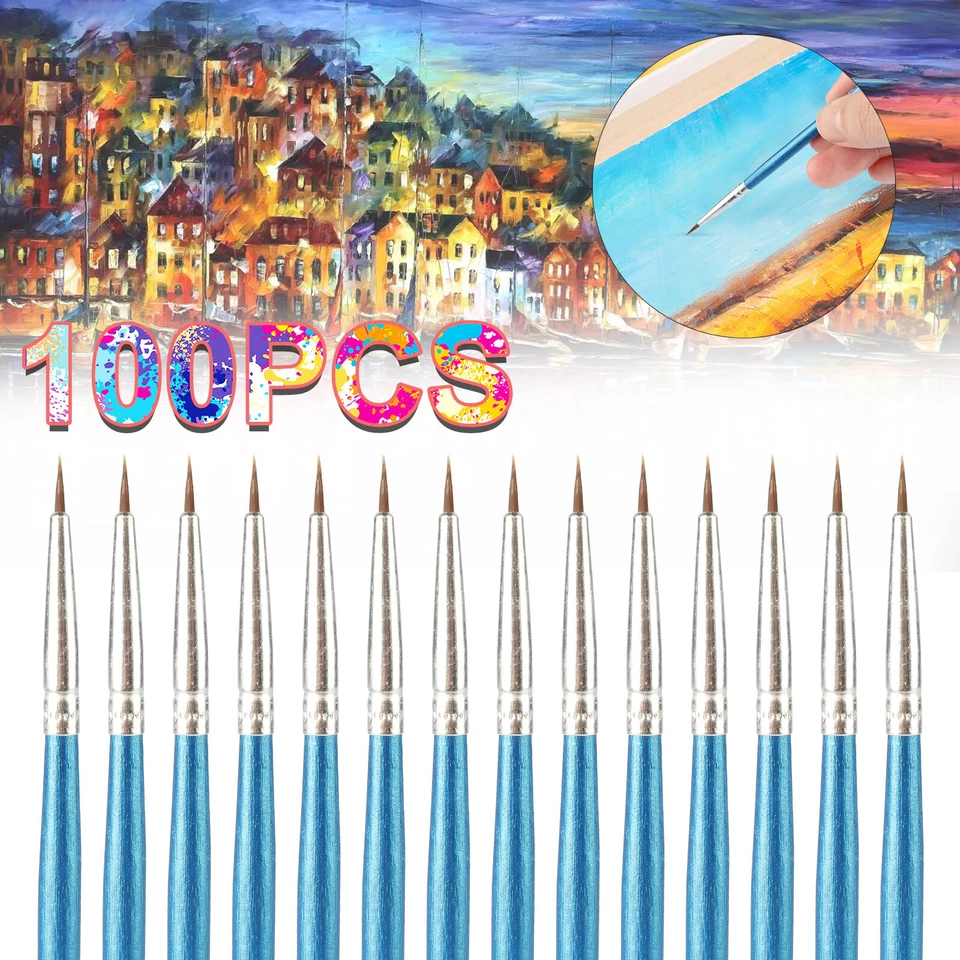 100 Pcs Micro Fine Detail Painting Drawing Brush Kit Art Craft Paint Brushes Set - Image 1 of 4