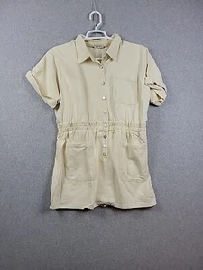 White Birch 100% Cotton Light Yellow SS Lined Denim Dress Women's Plus 1X - Picture 1 of 12