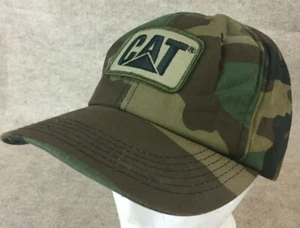 Vtg Cat Snapback Camo Patch Hat Made In USA Caterpillar  - Picture 1 of 11