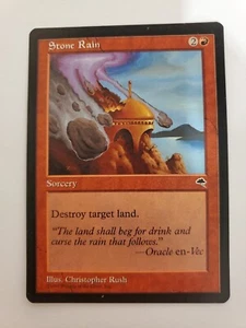 MTG Magic The Gathering Card Stone Rain Sorcery Red Tempest 1997 - Picture 1 of 2