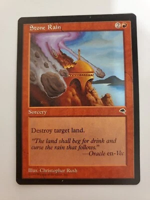 MTG Magic The Gathering Card Stone Rain Sorcery Red Tempest 1997 - Image 1 of 2