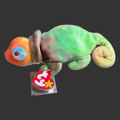 Vintage Ty Beanie Baby Rainbow a Chameleon Plush Stuffed Toy - Image 1 of 4