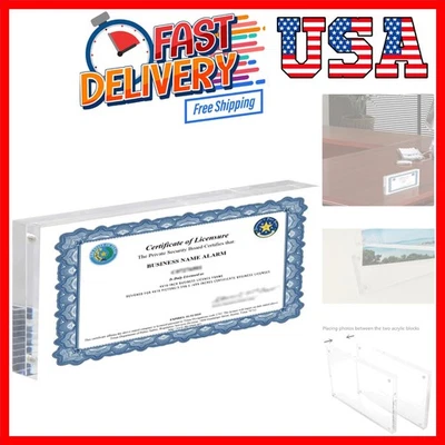 Marco de acrílico de licencia comercial para escritorio/mesa de certificado de licencia comercial 4x9... Foto 1 de 4