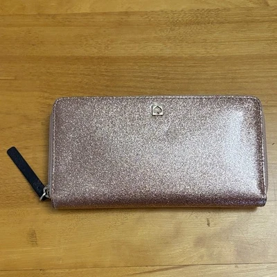 Cartera continental Kate Spade Mavis Street Neda cremallera oro rosa brillo Foto 1 de 4