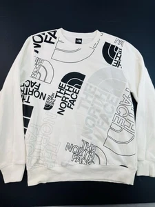 The North Face Sweatshirt Herren Große L Weiß All Over Grafik Print Rundhals - Bild 1 von 8