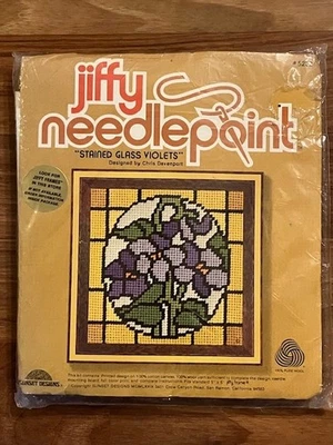 Kit de punta de aguja Jiffy vintage "vitral violeta" #5232 diseño sellado Foto 1 de 2