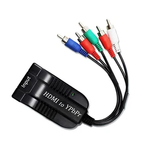 HDMI to 1080P YPBPR Component Video 5RCA RGB Converter  For TV BOX/VHS/VCR/ DVD - Foto 1 di 15