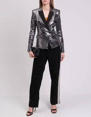 RRP €359 ANIYE BY Mirror Blazer Jacket IT42 US6 UK10 M Sequins Made in Italy - Image 1 of 4