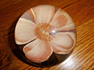 Resin Paperweight, approx 3.5" w/ Wild Rose Bush in Bloom Figure - Picture 1 of 12