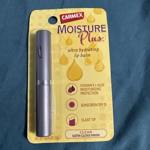CARMEX Moisture PLUS Balsamo Labbra Ultra Idratante Trasparente SATINATO Gloss FINITURA Discontin - Foto 1 di 3