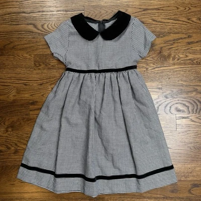 GOODLAD of Philadelphia Clásico Pata de Gallo Niños Vestido Terciopelo Cuello Peter Pan 5 Foto 1 de 4