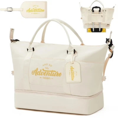 Bolso de fin de semana de boda para mujer, bolso de novia regalo con compartimento para zapatos y lugga... Foto 1 de 4