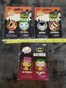 Batman Funko pins 6 total pins. The Joker, Catwoman, Robin, The Penguin - Picture 1 of 7