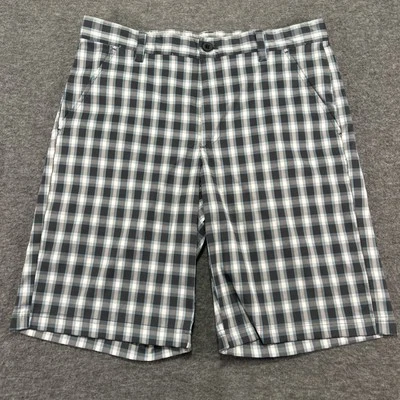 Shorts de golfe Izod xadrez frente plana casual masculino tamanho 33 - Imagem 1 de 4