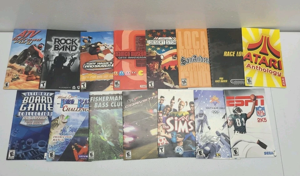 Lote de 15 manuais de instruções de videogame para Sony PlayStation 2 PS2 - Imagem 1 de 4