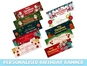 Personalised Christmas Banners Xmas Party House Decoration Occasion 538 - Picture 1 of 12
