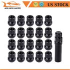 20 Black 1/2"-20 Open End Lug Nuts + 1 Key For Ford Mustang Lincoln Town Car Mkx