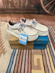 Hey Dude Wally Toddler Off White Patriotic Shoes  40031-1K1 - Picture 1 of 4