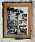 Lithograph GIACOMO BROGI Photographic Print Italian Vintage Framed in Brass