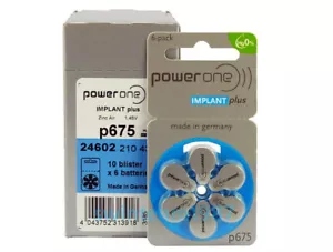 300 Power One Cochlea Implantat Batterien Größe 675P (Implant Plus) Exp 2025 - Bild 1 von 2