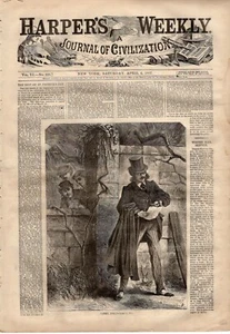 1867 Harpers Weekly April 6 - Irish rioters kill police;Military in rebel states - Picture 1 of 1