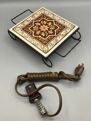 "De colección 6x6"" Azulejo Cerámico Servidor Caliente Eléctrico Calentador de Alimentos Plato Caliente Probado EE. UU. Foto 1 de 4