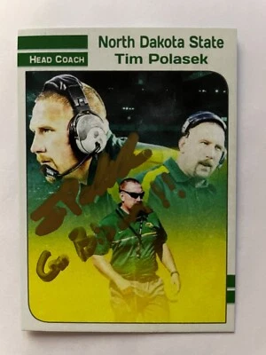 TIM POLASEK autograph NORTH DAKOTA STATE BISON Coach NDSU custom card signed - Image 1 of 2