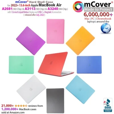 NEW mCover CASE for 13.6" Apple MacBook Air A2681 A3113 A3240 M3 M4 Mag Safe 3 - Image 1 of 4