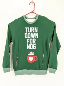 Doe Sweatshirt Herren Weihnachten Gr. S Turn Down für nog grüne Reißverschlusstaschen Neu ohne Etikett - Bild 1 von 6