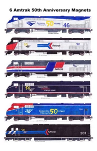 Imanes de locomotoras Heritage del 50 aniversario de Amtrak por Andy Fletcher - Imagen 1 de 1