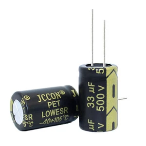 5 piezas Condensador electrolítico de aluminio 500v33uf Adaptador de alimentación conmutado 16x25 mm - Imagen 1 de 3