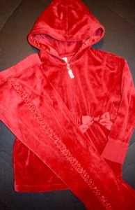 EUC VTG GYMBOREE GLAMOUR KITTY 2 PC SET RED VELOUR JOGGING SUIT SIZE 6 GORGEOUS - Picture 1 of 9