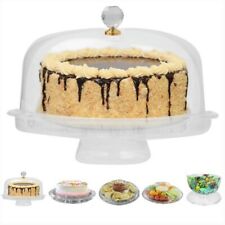 Cake Stand Multi-Purpose Dome Cover W/Lid Serving Platter Square Salad Dip Bowl