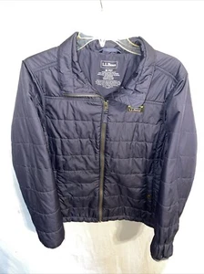L.L. Bean Womens Full Zip Windbreaker Size Medium Navy Blue Outdoors Hiking - Picture 1 of 12