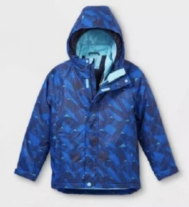 All In Motion Boys Blue 3 In 1 System Jacket Hooded Wind Water Resistant Xs 4/5 - Picture 1 of 10