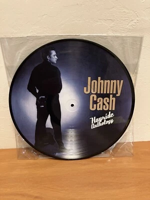 Johnny Cash Hayride Anthology Picture Disc Vinyl LP VG++ Best Of Greatest Hits  - Image 1 of 4