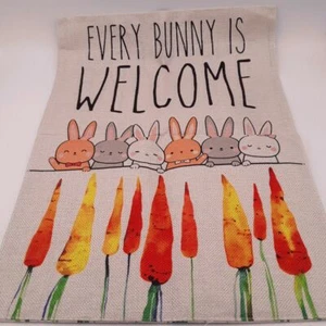 Canvas "Every Bunny is Welcome" Lawn/Garden Easter Flag - Picture 1 of 4