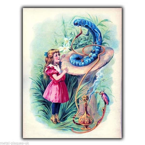 Alice in Wonderland Caterpillar METAL SIGN WALL PLAQUE Vintage art poster print - Picture 1 of 4