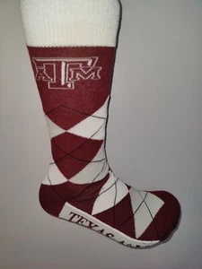 Texas A&M Aggies Argyle Lineup Dress NCAA Team Socks Large - Picture 1 of 2