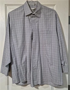 Geoffrey Beene Men's Light Blue w/Checks Long Sleeve Dress Shirt XL (17.5/32-33) - Picture 1 of 4