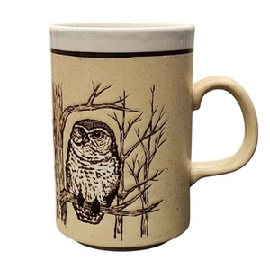 Vintage Owl Ceramic Mug Cup Tree Branch 12 oz Speckled Embossed Woods Forrest - Picture 1 of 7