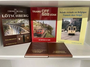 Swiss & CFF Railway Book x7 – Lötschberg, Simplon Line, SBB Trains, Belgian Tram - Imagen 1 de 6