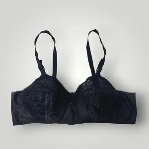 Sujetador bala vintage de encaje floral negro con puntada circular Permalift de los años 50 33B - Imagen 1 de 6